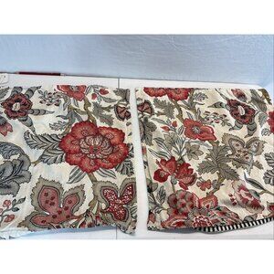 Lot of 2 20" x‎ 20" Pottery Barn Pillow Shams Allegra Palampore LINEN Jacobean